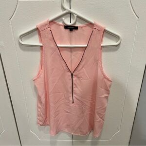 Ambiance Light Pink Zip Up Tank Top